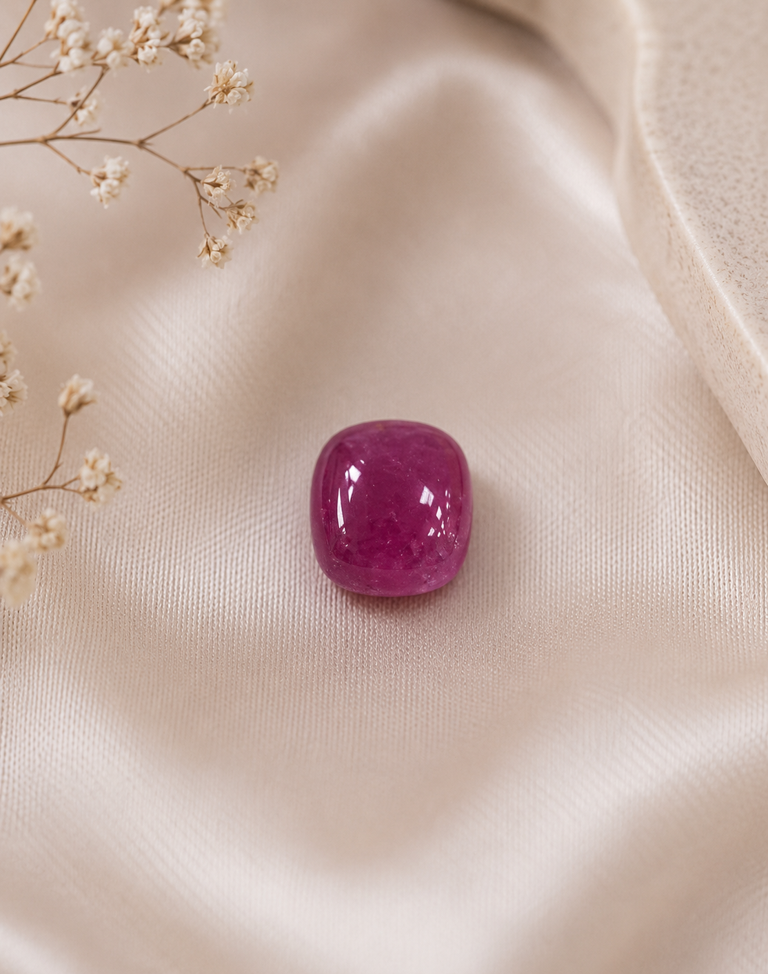 Saphir Purplish Pink Cabochon Coussin – 2,59 ct