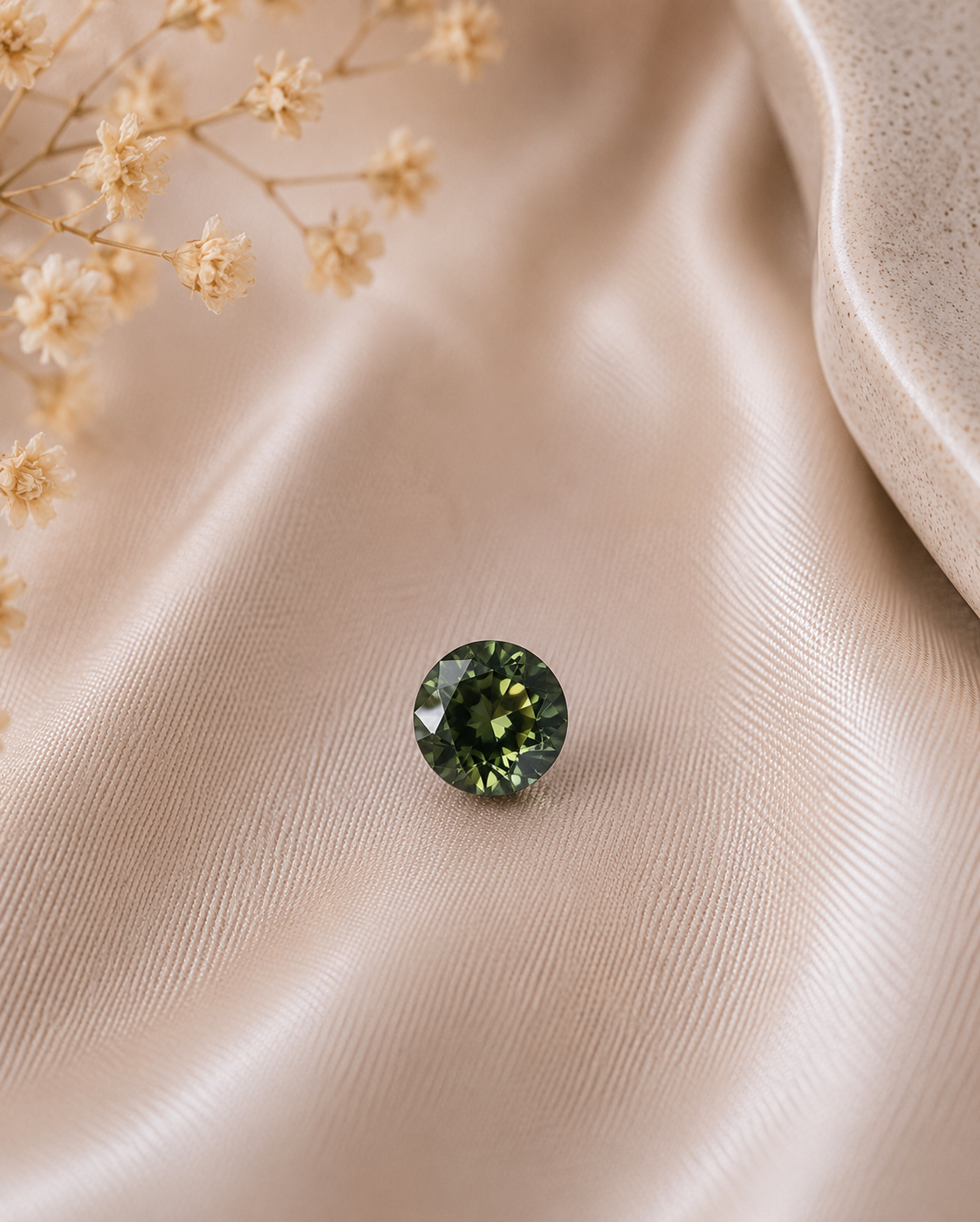 Saphir Green Rond — 0,49 ct