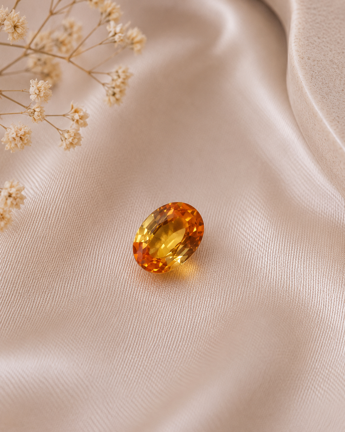 Saphir Orange & Yellow Ovale — 0,75 ct